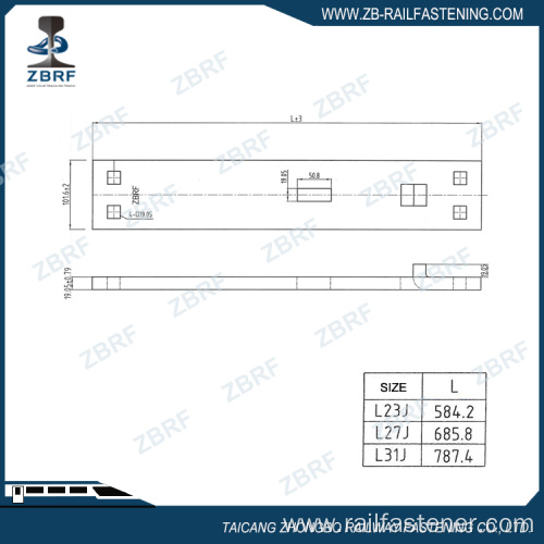 Hook twin tie plate for guard rail